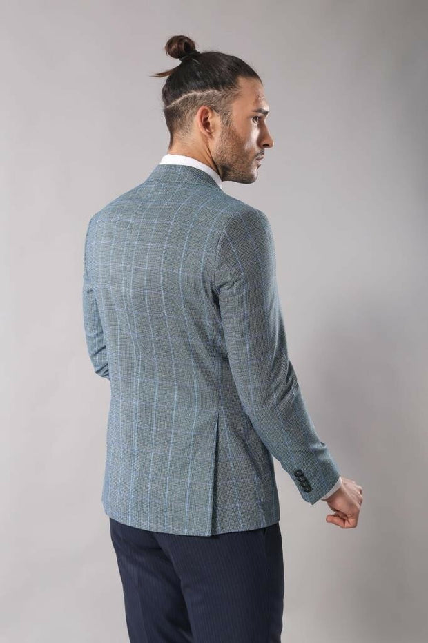 Single Button Plaid Green Blazer 3-piece-suit, 36, 40, 42, 44, 46, Men's Blazers, Modern Fit, Slim Fit, Slim Fit Blazers OutletBlazer - wessi