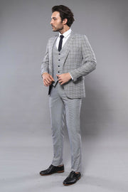 Plaid Slim-Fit 3 Piece Suit | Wessi 3-piece-suit, 36, 38, 40, 42, mens-suit_obsolete, Modern Fit, Peak, Peak Lapel, Plaid Suit, Slim Fit, Suit SuitPlaid Suit - wessi