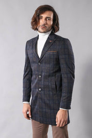 Plaid Smoked Over Knee Topcoat 3-piece-suit, 34, 36, 38, 42, 44, 46, 6 Drop, Checked, Italian Suit, Long Coat, Modern Fit, Outwear, Peacoat, Plaid, Slim Fit, Slim Fit Suit, Slimfit OutwearPea