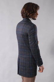 Plaid Smoked Over Knee Topcoat 3-piece-suit, 34, 36, 38, 42, 44, 46, 6 Drop, Checked, Italian Suit, Long Coat, Modern Fit, Outwear, Peacoat, Plaid, Slim Fit, Slim Fit Suit, Slimfit OutwearPea