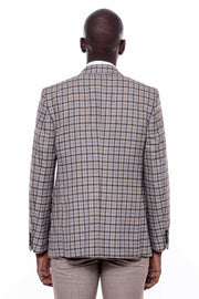 Plaid Vested Beige Suit $150 - $200, 3-piece-suit, 36, 38, 40, 42, 44, 46, 48, 6 Drop, Beige, Brown, Casual, Checked, Combined, Combined Suit, Daily, Grey, Italian, Italian Suit, Light Brown,