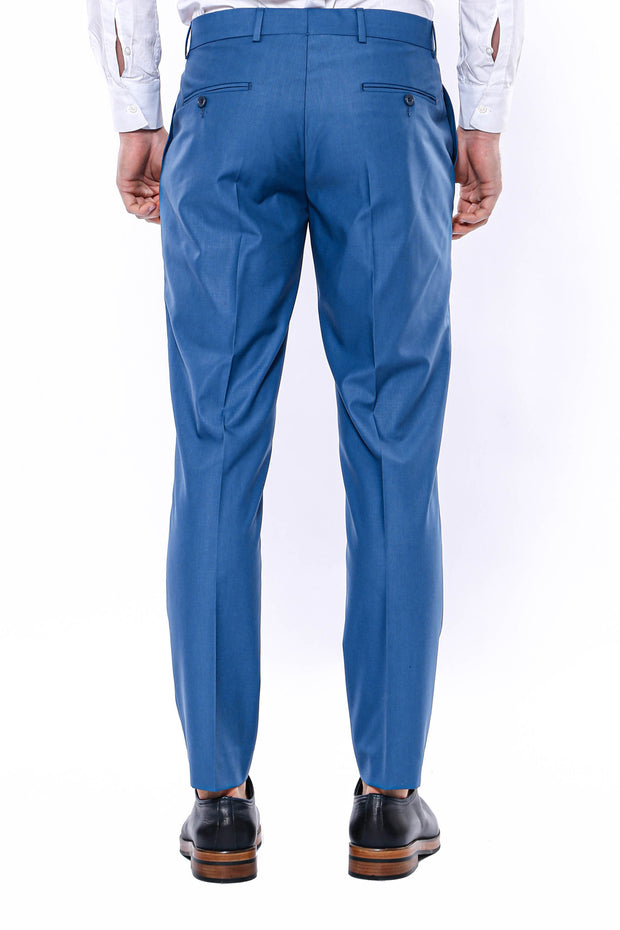 Plain Blue Trousers 28, 3-piece-suit, 30, 32, 34, 36, 38, 40, Basic, Essentials, Modern Fit, Office, Plain, Slim Fit, Trouser, Trousers TrouserTrousers - wessi