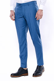 Plain Blue Trousers 28, 3-piece-suit, 30, 32, 34, 36, 38, 40, Basic, Essentials, Modern Fit, Office, Plain, Slim Fit, Trouser, Trousers TrouserTrousers - wessi