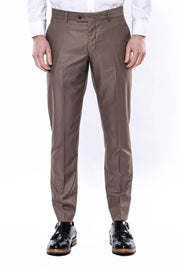 Plain Brown Trousers 3-piece-suit, 30, 32, 34, Basic, Brown, Essentials, Modern Fit, Office, Plain, Slim Fit, tan, Trouser, Trousers TrouserTrousers - wessi