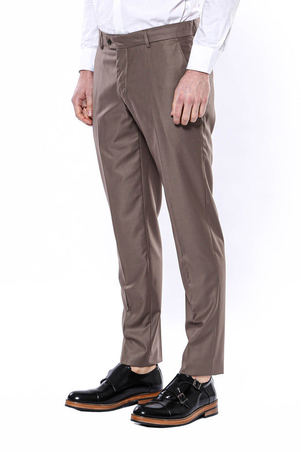 Plain Brown Trousers 3-piece-suit, 30, 32, 34, Basic, Brown, Essentials, Modern Fit, Office, Plain, Slim Fit, tan, Trouser, Trousers TrouserTrousers - wessi