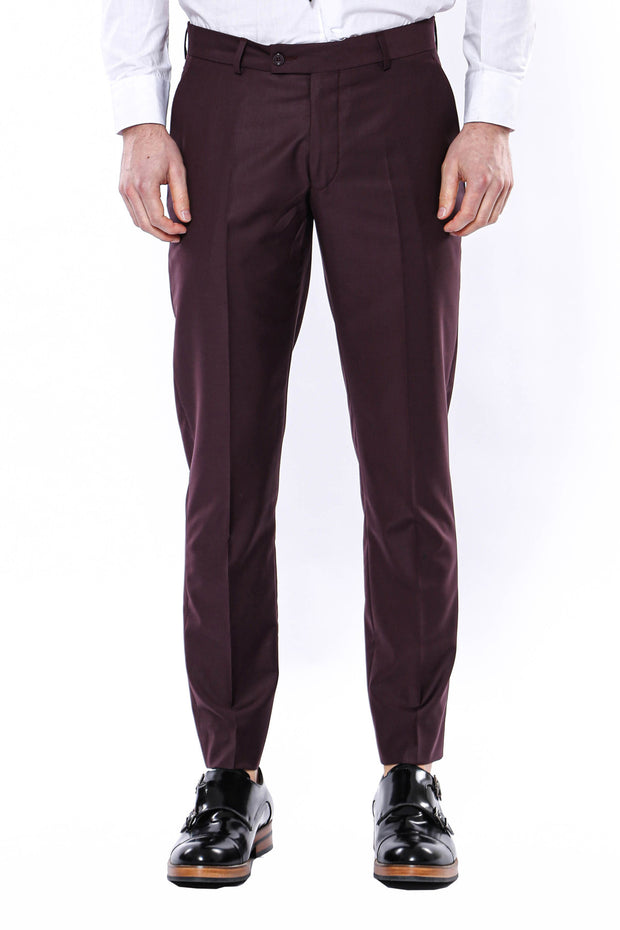 Plain Burgundy Trousers 28, 3-piece-suit, 32, 34, 36, 38, 40, Basic, Essentials, Modern Fit, Office, Plain, Slim Fit, Trouser, Trousers TrouserTrousers - wessi