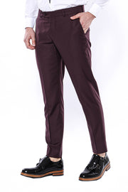 Plain Burgundy Trousers 28, 3-piece-suit, 32, 34, 36, 38, 40, Basic, Essentials, Modern Fit, Office, Plain, Slim Fit, Trouser, Trousers TrouserTrousers - wessi