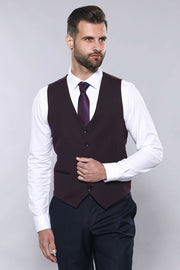 Plain Burgundy Vest Blazer Set | Wessi 3-piece-suit, 36, 38, 40, 42, 44, 46, 48, Men's Blazers, Modern Fit, Peak, Peak Lapel, Slim Fit, Slim Fit Blazers Men's BlazersSlim Fit Blazers - wessi