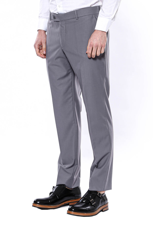 Plain Grey Trousers 28, 3-piece-suit, 30, 32, 34, 36, 38, 40, Basic, Essentials, Modern Fit, Office, Plain, Slim Fit, Trouser, Trousers TrouserTrousers - wessi