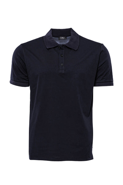 Plain Navy Blue Polo Collar T-shirt 3-piece-suit, Basic, Blue, Casual, Daily, Essentials, Knit, Modern Fit, Navy, Navy Blue, Plain, Polo, Polo T-Shirt, Slim Fit, T-Shirt T-ShirtPolo T-Shirt -