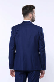 Plain Navy Blue Vested Suit $100 - $150, 3-piece-suit, 34, 36, 38, 40, 42, 44, 46, 6 Drop, Basic, Blue, Daily, Essentials, Italian, Italian Suit, Modern Fit, Navy, Navy Blue Suit, navy-blue, 