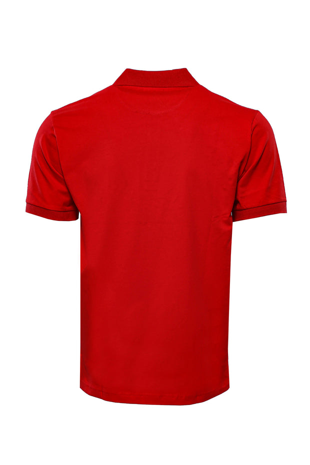 Plain Red Polo Collar T-shirt 3-piece-suit, Basic, Casual, Daily, Essentials, Knit, Modern Fit, Plain, Polo, Polo T-Shirt, red, Slim Fit, T-Shirt T-ShirtPolo T-Shirt - wessi