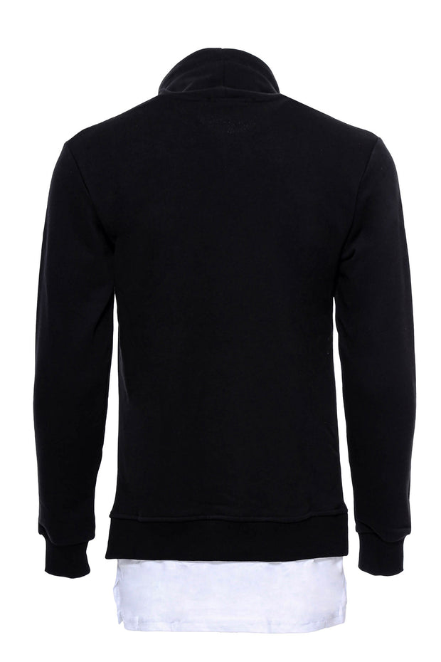 Point Collar T-Shirt Detailed Black Men's Sweatshirt Sport Clothing, Sweatshirt Sport ClothingSweatshirt - wessi