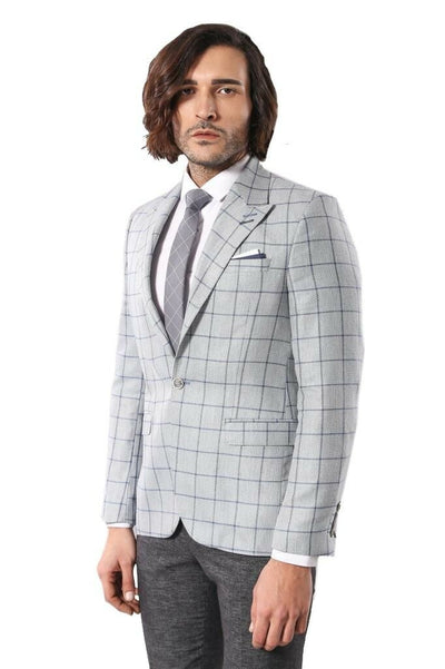 Single Button Pointed Collar Blazer $50 - $100, 36, 40, 42, 46, 6 Drop, Casual, Classic Blazer, Daily, Italian, Men's Blazers, Peak, Sport OutletBlazer - wessi