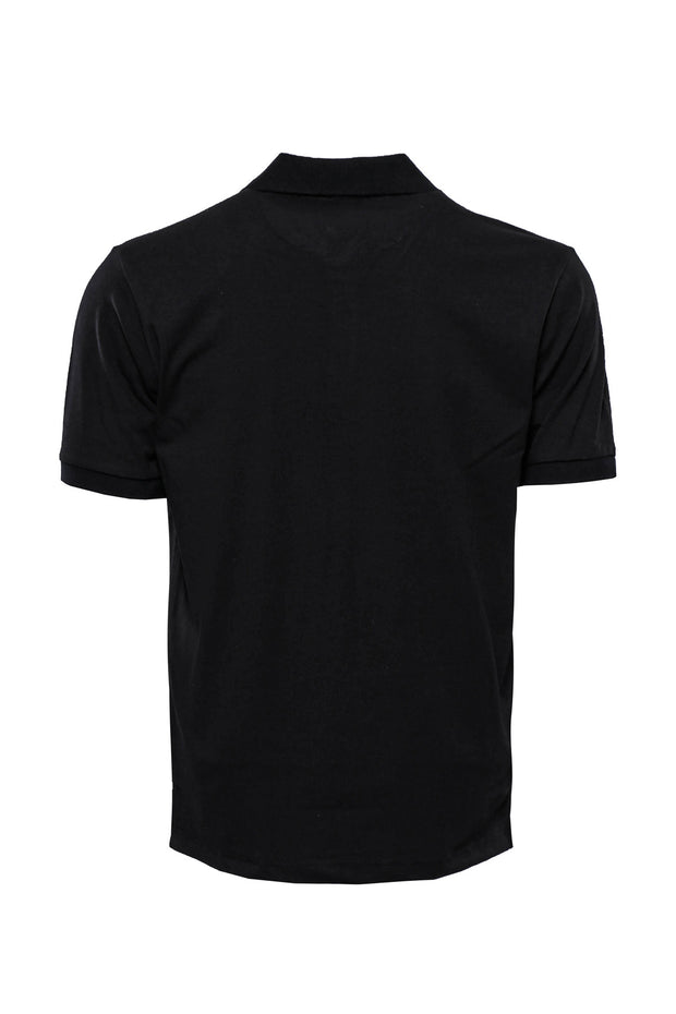 Polo Collar Black T-shirt 3-piece-suit, Basic, Casual, Daily, Essentials, Knit, Modern Fit, Plain, Polo, Polo T-Shirt, Slim Fit, T-Shirt T-ShirtPolo T-Shirt - wessi