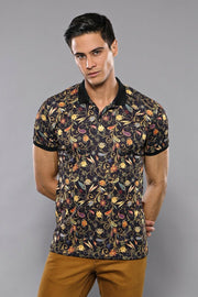 Polo Floral Patterned Brown T-Shirt 3-piece-suit, Daily, Floral, Knit, L, M, Modern Fit, Patterned, Polo, Polo T-Shirt, S, Slim Fit, T-Shirt, XL OutletT-shirt - wessi