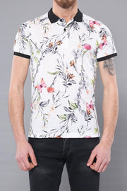 Polo Floral Printed T-Shirt 3-piece-suit, Collection, Daily, Erkek Giyim Kombin, Floral, Knit, L, M, Modern Fit, Polo, Printed, S, Slim Fit, Sport, XL OutletT-shirt - wessi