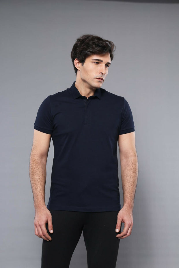 Polo Plain Navy T-Shirt | Wessi 3-piece-suit, Basic, Blue, Casual, Daily, Essentials, Knit, Modern Fit, Navy, navy-blue, Plain, Polo, Polo T-Shirt, Slim Fit, Sport, T-Shirt T-ShirtPolo T-Shir