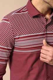 Printed Cotton Burgundy Shirt 3-piece-suit, Casual, Casual Shirt, Daily, Italian, Modern Fit, Patterned, Shirt, Slim Fit ShirtCasual Shirt - wessi