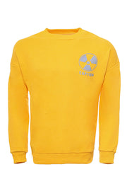 Printed Circle Neck Yellow Men's Sweatshirt Crew Neck, Daily, Modern Fit, Printed, Slim Fit, Sport, Sport Clothing, Sweatshirt, yellow Sport ClothingSweatshirt - wessi