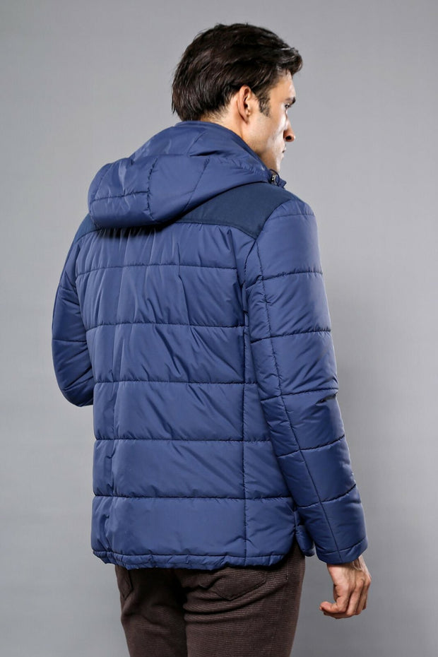 Puffer Navy Blue Coat 3-piece-suit, 36, 38, 40, 42, 44, 46, Blue, Hooded, Jackets, Modern Fit, Navy, Navy Blue, Outwear, Puffer Coats, Quilted, Slim Fit, Zippered OutletCoat - wessi