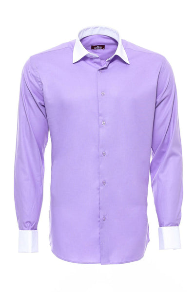 Purple Lapel Detailed Shirt 3xl, 4xl, 5xl, Basic, Casual, Daily, Essentials, Italian, Modern Fit, Plain, Plus Size, purple, S, Slim Fit, XL OutletT-shirt - wessi