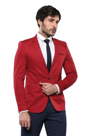 Red Slim Fit Blazer | Wessi 3-piece-suit, 42, 6 Drop, Basic, Essentials, Italian Suit, Men's Blazers, Modern Fit, Notch, Notch Lapel, Plain, red, Slim Fit, Slim Fit Blazers, Slim Fit Suit, Sl