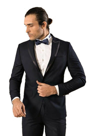 Removable Lapel Men's Blue Tuxedo Suit | Wessi $50 - $100, 3-piece-suit, 40, 42, 44, 6 Drop, Blue, Detachable, mens-suit, mens-suit_obsolete, Modern Fit, Navy, Navy Blue Suit, navy-blue, Part