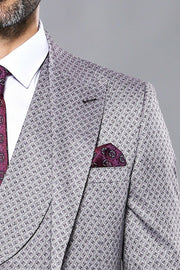 Self-Patterned Light Burgundy Suit | Wessi $100 - $150, $150 - $200, 3-piece-suit, 36, 38, 40, 42, 48, 6 Drop, Daily, Italian, Italian Suit, mens-suit, mens-suit_obsolete, Modern Fit, Pattern