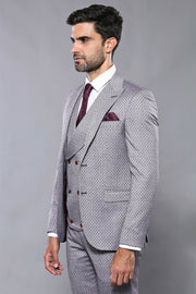 Self-Patterned Light Burgundy Suit | Wessi $100 - $150, $150 - $200, 3-piece-suit, 36, 38, 40, 42, 48, 6 Drop, Daily, Italian, Italian Suit, mens-suit, mens-suit_obsolete, Modern Fit, Pattern