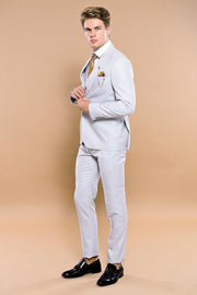 Self Patterned Light Grey Vested Suit | Wessi $100 - $150, $150 - $200, 3-piece-suit, 36, 40, 42, 44, 46, Blue, Daily, Double Breasted, mens-suit, mens-suit_obsolete, Modern Fit, Office, Patt