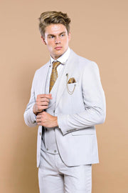 Self Patterned Light Grey Vested Suit | Wessi $100 - $150, $150 - $200, 3-piece-suit, 36, 40, 42, 44, 46, Blue, Daily, Double Breasted, mens-suit, mens-suit_obsolete, Modern Fit, Office, Patt