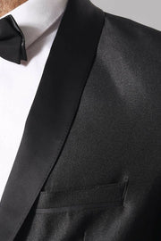 Shawl Collar Black Mens Tuxedo | Wessi 3-piece-suit, 42, Black, mens-suit, mens-suit_obsolete, Modern Fit, Party, Shawl, Slim Fit, Slim Fit Suit, Suit, Wedding OutletTuxedo - wessi