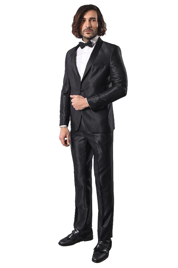 Shawl Collar Black Mens Tuxedo | Wessi 3-piece-suit, 42, Black, mens-suit, mens-suit_obsolete, Modern Fit, Party, Shawl, Slim Fit, Slim Fit Suit, Suit, Wedding OutletTuxedo - wessi