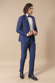 Shawl Lapel Navy Tuxedo Suit | Wessi $50 - $100, 3-piece-suit, 34, 38, 40, 6 Drop, Blue, Italian, Italian Suit, Modern Fit, Navy, Navy Blue, Navy Blue Suit, Party, Plain, Shawl, Slim Fit, Sli