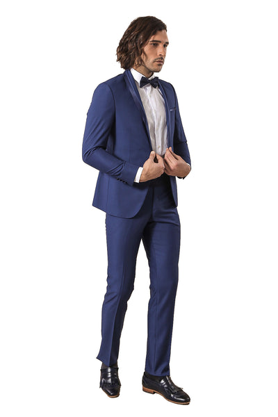 Shawl Lapel Navy Tuxedo Suit | Wessi $50 - $100, 3-piece-suit, 34, 38, 40, 6 Drop, Blue, Italian, Italian Suit, Modern Fit, Navy, Navy Blue, Navy Blue Suit, Party, Plain, Shawl, Slim Fit, Sli