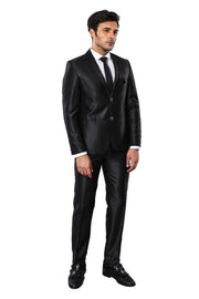 Shiny Black Suit 3-piece-suit, 34, 36, 38, 40, Black, mens-suit, mens-suit_obsolete, Modern Fit, Slim Fit, Slim Fit Suit, Suit SuitSlim Fit Suit - wessi