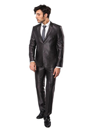 Shiny Smoked Men's Suit | Wessi 3-piece-suit, 34, 36, 38, 40, 42, 44, Italian Suit, mens-suit_obsolete, Modern Fit, Slim Fit, Suit OutletSuit - wessi