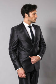 Shiny Smoked Men's Suit | Wessi 3-piece-suit, 34, 36, 38, 42, 44, Italian Suit, mens-suit_obsolete, Notch, Suit OutletSuit - wessi