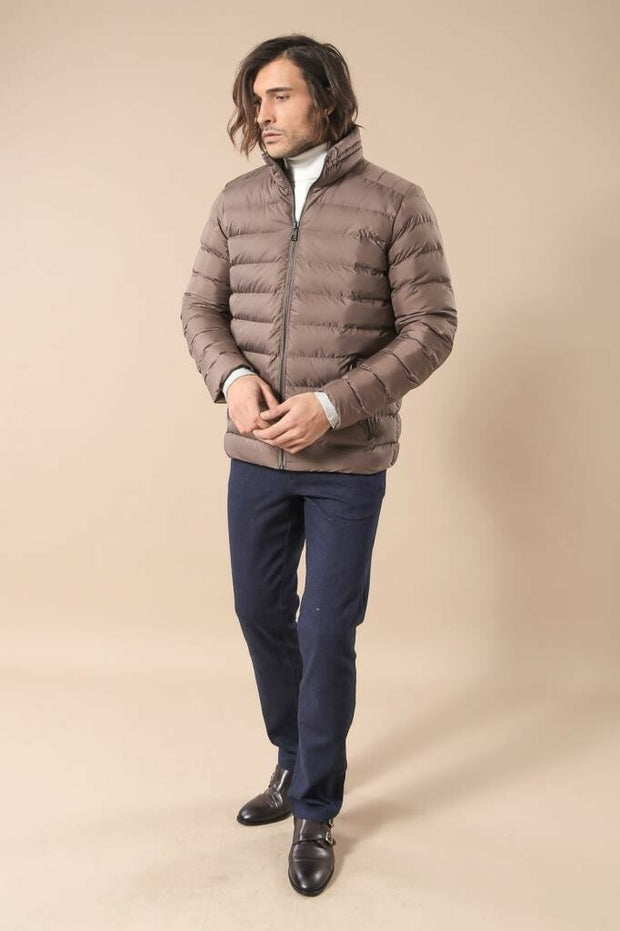 Short Down Jacket | Wessi 3-piece-suit, 36, 40, 46 Cream, Beige, Cream, Hooded, Jackets, Modern Fit, Outwear, Puffer Coats, Slim Fit, Striped OutwearJacketsPuffer Coats - wessi