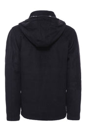 Shoulder Knit Hooded Black Cachet Coat 3-piece-suit, 36, 40, 44, 46, Black, Blue, Coat, Kaban, Navy, Navy Blue, Outwear, Zippered OutwearCoatTweed Coat - wessi