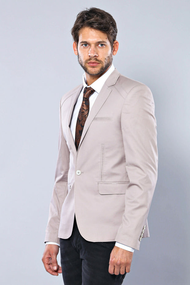 Single Button Cotton Light Purple Jacket 3-piece-suit, 34, 36, 38, 40, 42, 44, 46, 6 Drop, Basic, Essentials, Italian Suit, Men's Blazers, Modern Fit, Notch, Notch Lapel, Plain, purple, Slim 