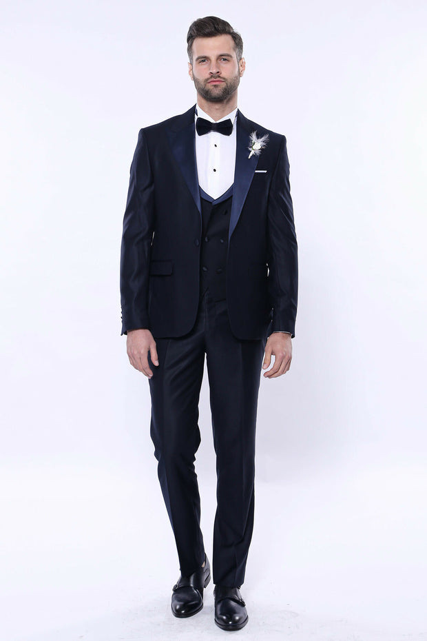 Slim fit navy deals blue tuxedo