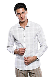 Slim Fit Checked Beige Shirt 3-piece-suit, Casual, Checked, Daily, Italian, Modern Fit, Office, Plaid, Shirt, Slim Fit, Slim Fit Shirt ShirtSlim Fit Shirt - wessi