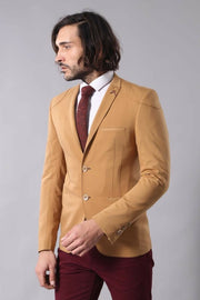 Slim Fit Cotton Beige Blazer 3-piece-suit, 44, 46, Brown, Men's Blazers, Modern Fit, Notch, Slim Fit, Slim Fit Blazers OutletBlazer - wessi