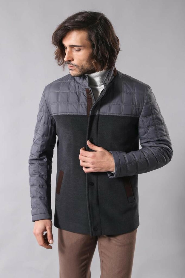 Smoked Cache Quilted Coat 3-piece-suit, 36, 40, 42, 46, Coat, Kaban, Outwear, Quilted, Zippered OutletCoat - wessi