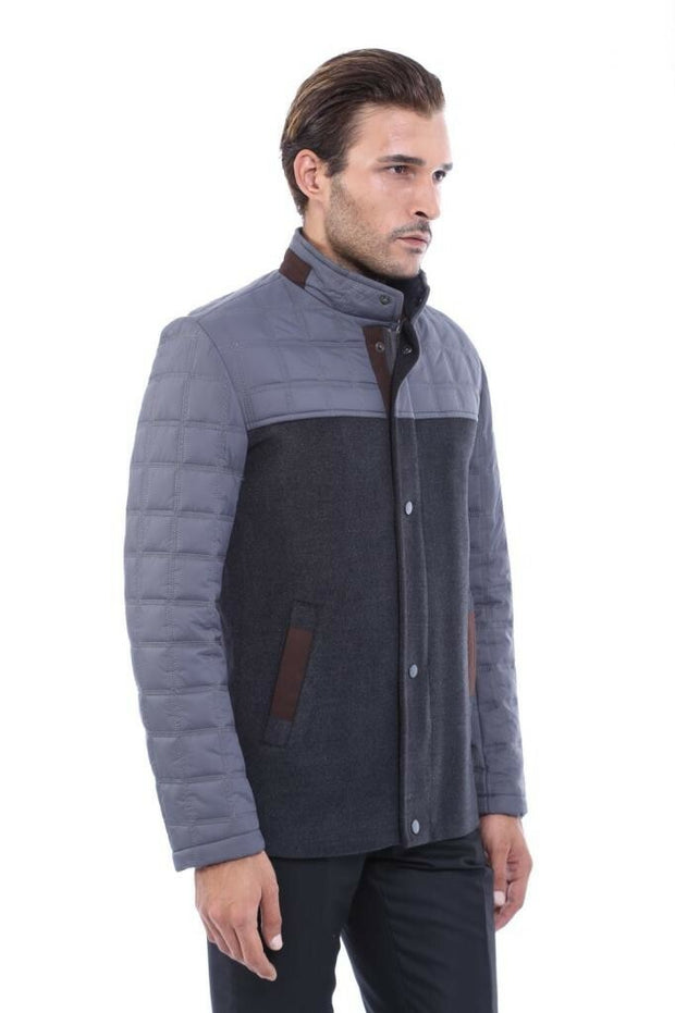 Smoked Cache Quilted Coat 3-piece-suit, 36, 40, 42, 46, Coat, Kaban, Outwear, Quilted, Zippered OutletCoat - wessi