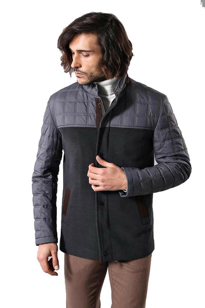 Smoked Cache Quilted Coat 3-piece-suit, 36, 40, 42, 46, Coat, Kaban, Outwear, Quilted, Zippered OutletCoat - wessi