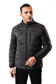 Smoked Quilted Down Coat 3-piece-suit, 40, Jackets, Modern Fit, Outwear, Puffer Coats, Quilted, Slim Fit, Zippered OutwearJacketsPuffer Coats - wessi