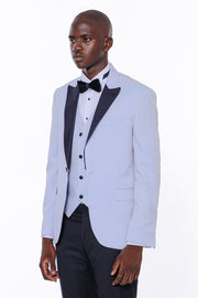 Soft Blue Wedding Suit | Wessi $100 - $150, 3 Piece Tuxedo, 3-piece-suit, 36, 38, 40, 42, 44, 46, 6 Drop, blue, Dot Patterned, Italian Suit, mens-suit, mens-suit_obsolete, Modern Fit, Navy, N